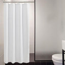 AmazerBath Waffle Shower Curtain, 240 GSM Hotel Style in Shiny White, shown as the main product image for bathroom use.