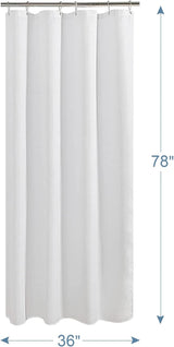 AmazerBath Waffle Shower Curtain, 240 GSM Hotel Style in Shiny White, shown as the main product image for bathroom use.
