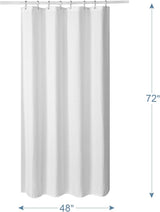 AmazerBath Waffle Shower Curtain, 240 GSM Hotel Style in Shiny White, shown as the main product image for bathroom use.