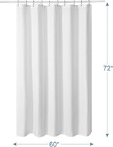 AmazerBath Waffle Shower Curtain, 240 GSM Hotel Style in Shiny White, shown as the main product image for bathroom use.
