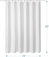 AmazerBath Waffle Shower Curtain, 240 GSM Hotel Style in Shiny White, shown as the main product image for bathroom use.