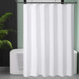 AmazerBath Waffle Shower Curtain, 240 GSM Hotel Style in Shiny White, shown as the main product image for bathroom use.