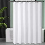 AmazerBath Waffle Shower Curtain, 240 GSM Hotel Style in Shiny White, shown as the main product image for bathroom use.
