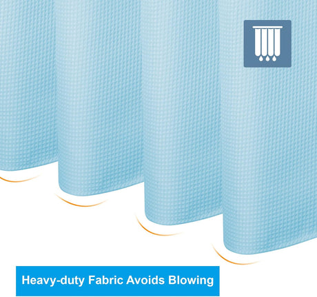 AmazerBath Blue 240 GSM waffle shower curtain for bathroom use