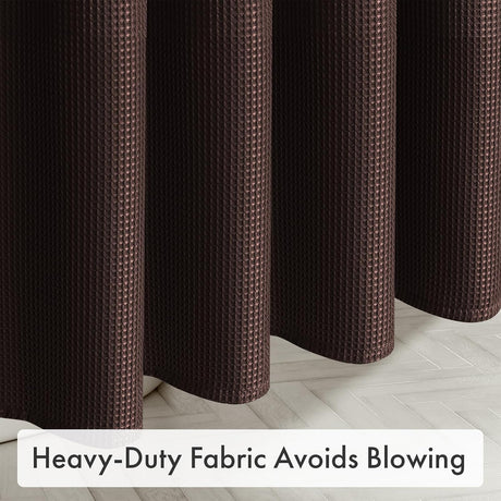 AmazerBath Brown 240 GSM waffle shower curtain for bathroom use