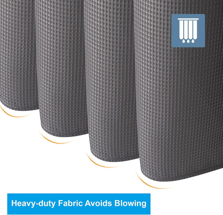 AmazerBath Grey 240 GSM waffle shower curtain for bathroom use