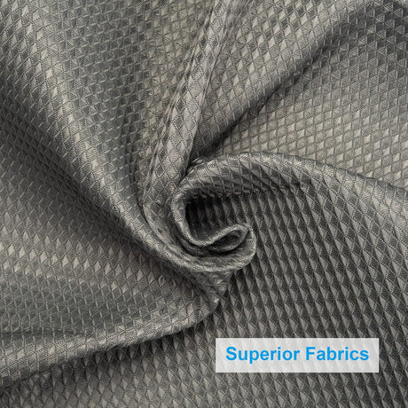 AmazerBath Grey 240 GSM waffle shower curtain for bathroom use