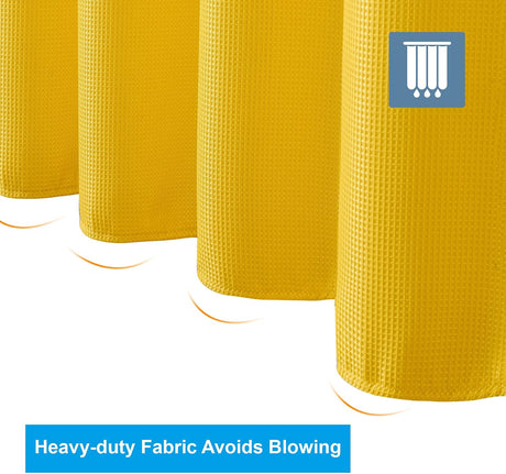 AmazerBath Yellow 240 GSM waffle shower curtain for bathroom use