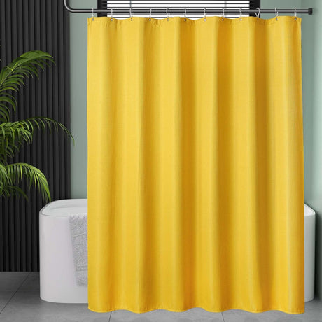 AmazerBath Yellow 240 GSM waffle shower curtain for bathroom use