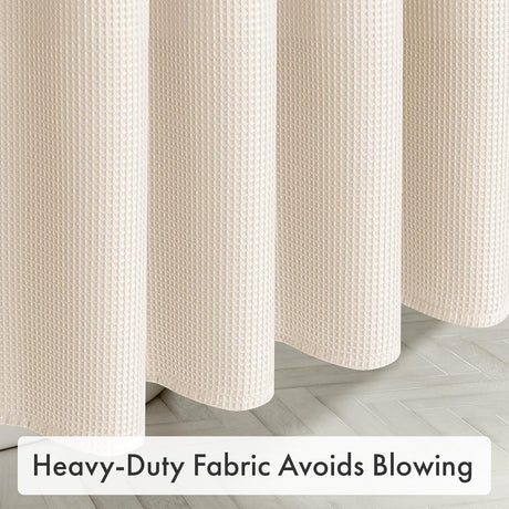 AmazerBath Cream 240 GSM waffle shower curtain for bathroom use