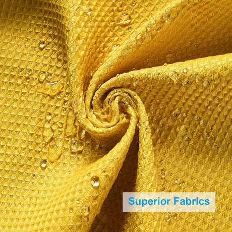AmazerBath Yellow 240 GSM waffle shower curtain for bathroom use