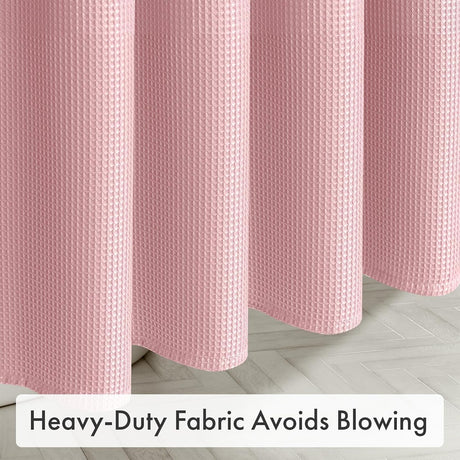 AmazerBath Pink 240 GSM waffle shower curtain for bathroom use
