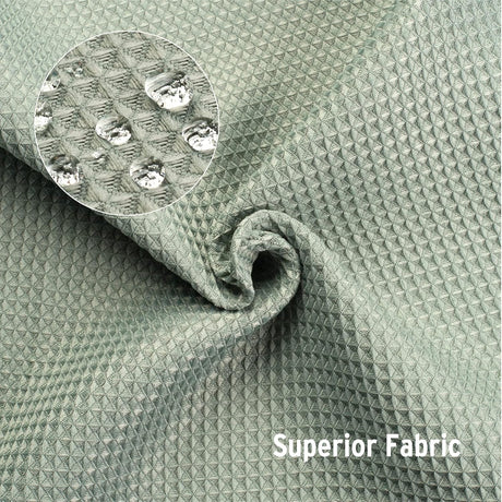 AmazerBath Sage Green 240 GSM waffle shower curtain for bathroom use