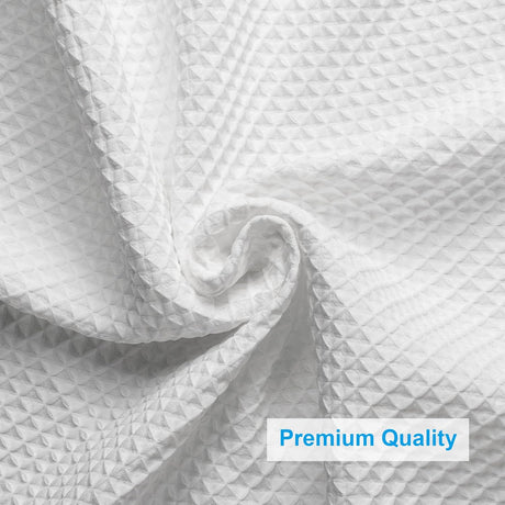 AmazerBath Matte White 240 GSM waffle shower curtain for bathroom use