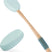 AmazerBath Sky Blue back lotion applicator with a long bamboo handle, textured EVA pad, non-slip grip, and hanging loop.