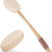 AmazerBath Soft Beige back lotion applicator with a long bamboo handle, textured EVA pad, non-slip grip, and hanging loop.