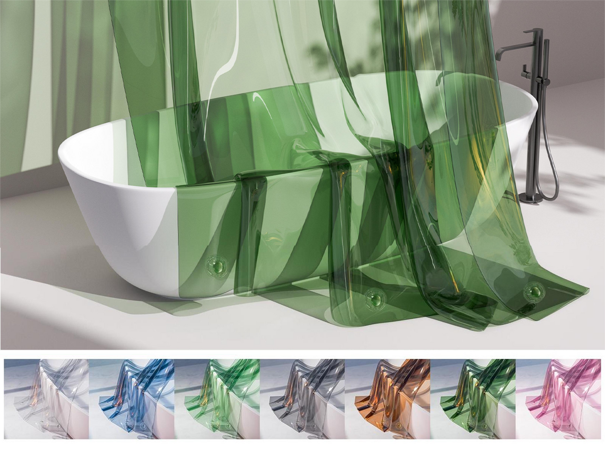 AmazerBath Rainbow Shower Curtain, 100% EVA liner with Brass Grommets & Weighted Pebbles