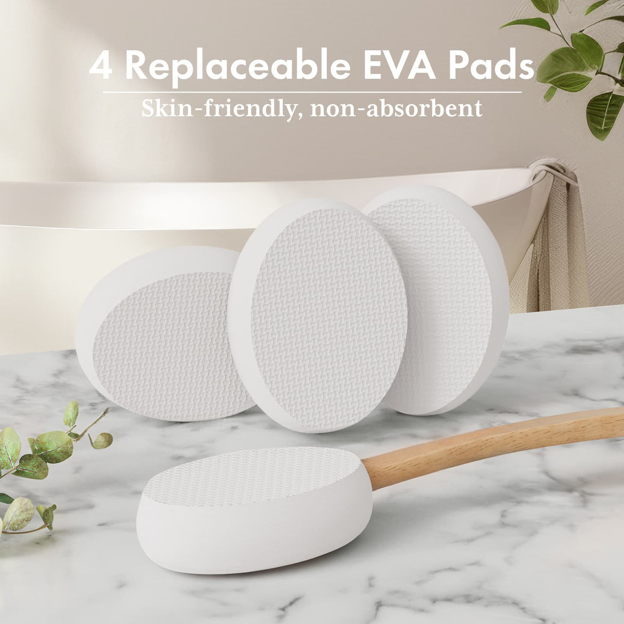 AmazerBath Lotion Applicator for Back, with 4 EVA Pads