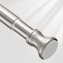 AmazerBath nickel spring tension shower curtain rod shown on a clean background for adjustable bathroom installation.