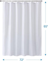 AmazerBath Waterproof Fabric Shower Curtain Liner, 120 GSM & Machine Washable in White, main product image.