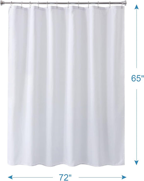 AmazerBath Waterproof Fabric Shower Curtain Liner, 120 GSM & Machine Washable in White, main product image.