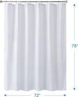 AmazerBath Waterproof Fabric Shower Curtain Liner, 120 GSM & Machine Washable in White, main product image.