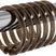 AmazerBath Amber Brown plastic shower curtain rings grouped on a metal rod, showing the rounded profile and snap closures.