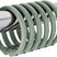 AmazerBath Sage Green plastic shower curtain rings grouped on a metal rod, showing the rounded profile and snap closures.