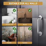 AmazerBath brushed nickel stainless steel grab bar shows secure wall support and up to 500 lb capacity in the 16 x 1-inch size.