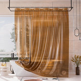 AmazerBath Sun EVA Shower Curtain Liner, 8G Waterproof & Weighted in Amber, shown as the main product image for bathroom use.