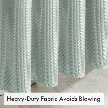 AmazerBath grayish green 240 GSM waffle shower curtain.