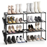 Amazer 4 Tiers Shoe Rack with Side Pocket, Shoe Storage Rack for 16-20 Pairs of Shoes