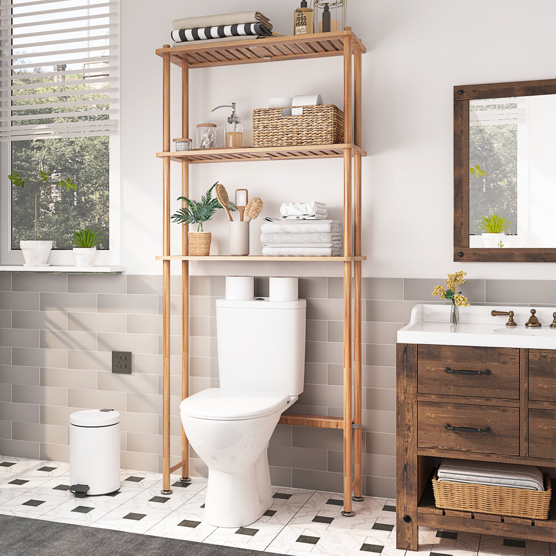 Brunetto Bamboo Bathroom Shelf Rebrilliant Finish: Natural
