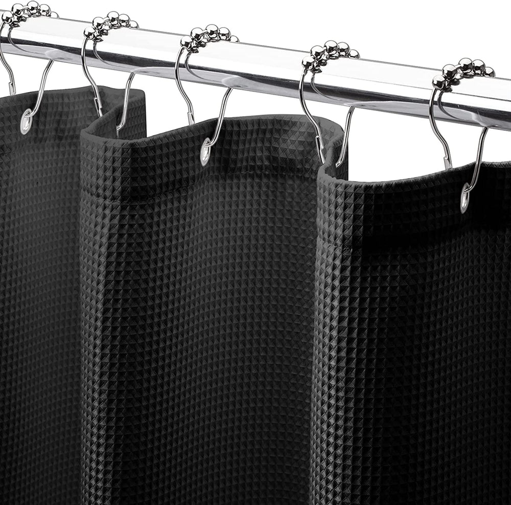 240G Waffle Shower Curtain Black