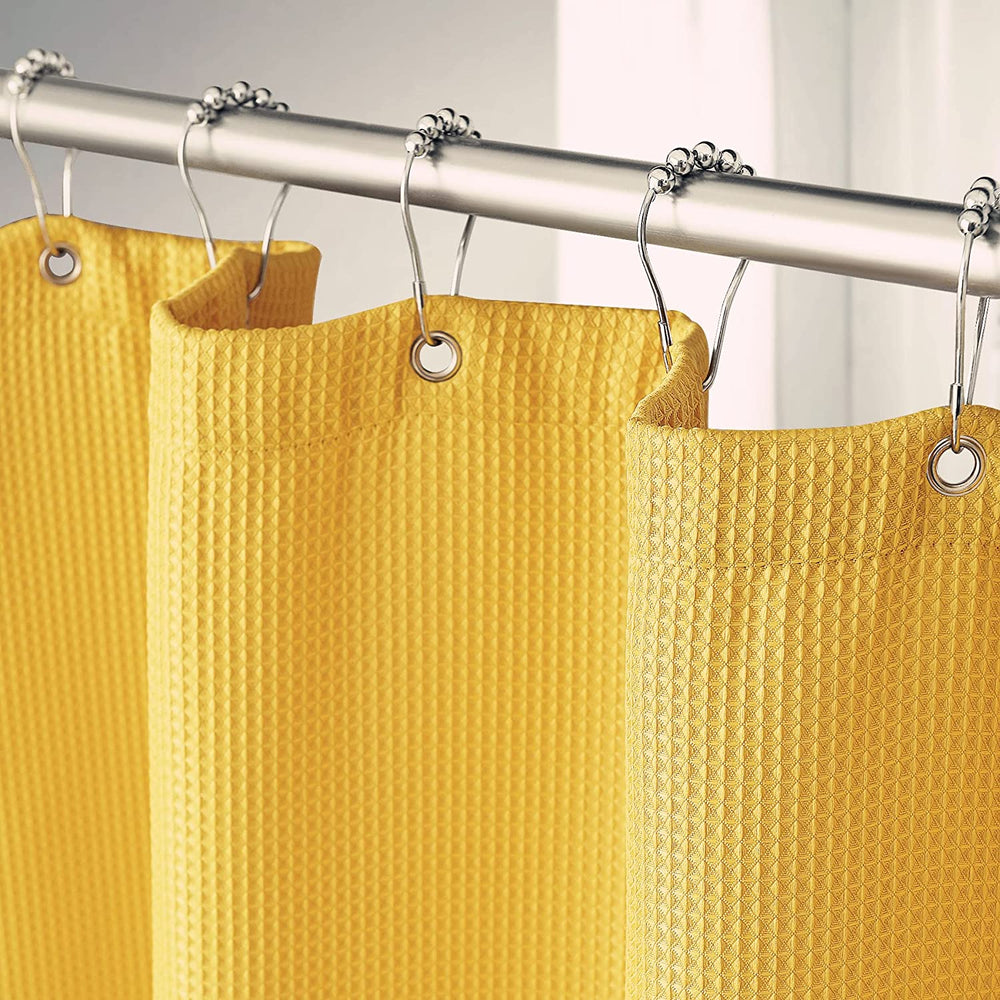 240G Waffle Shower Curtain Yellow
