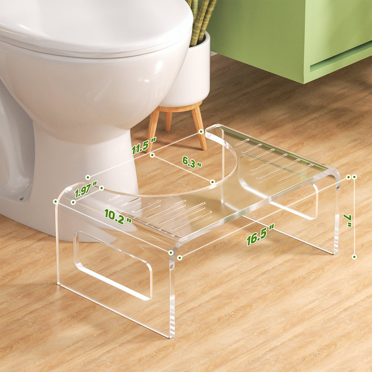 AmazerBath 7 Inches Acrylic Toilet Stool, Bathroom Poop Stool for Adults
