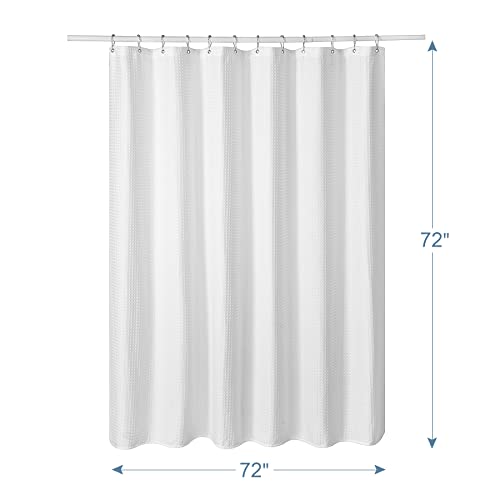 AmazerBath Waffle Shower Curtain, Heavy Duty Fabric Shower Curtains, Waffle  Weave