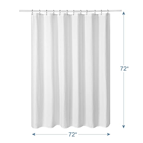 AmazerBath Waffle Shower Curtain, Heavy Duty Fabric Shower Curtains, Waffle Weave