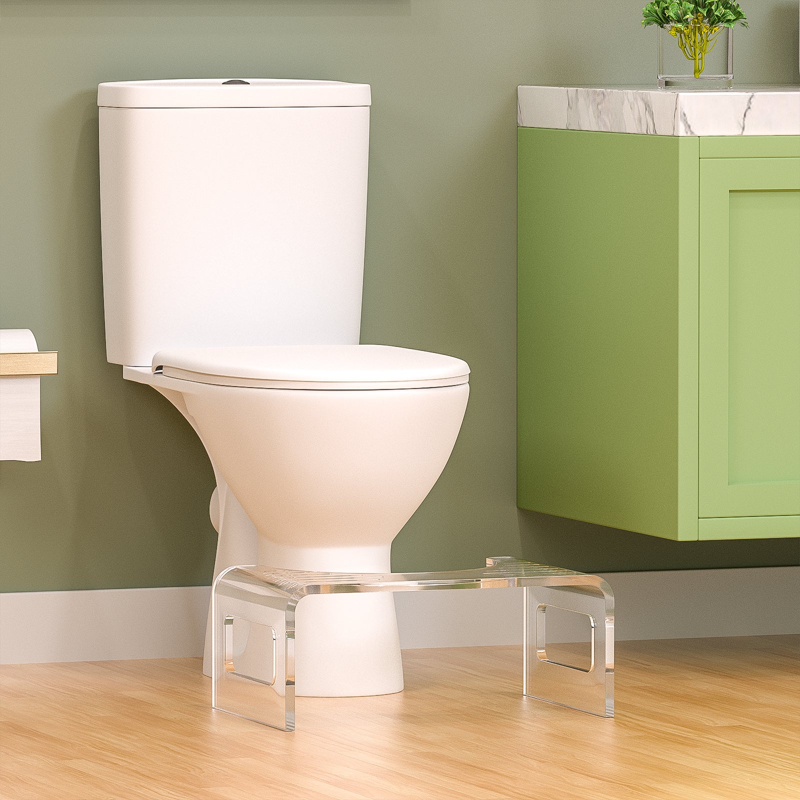 AmazerBath 7 Inches Acrylic Toilet Stool, Bathroom Poop Stool