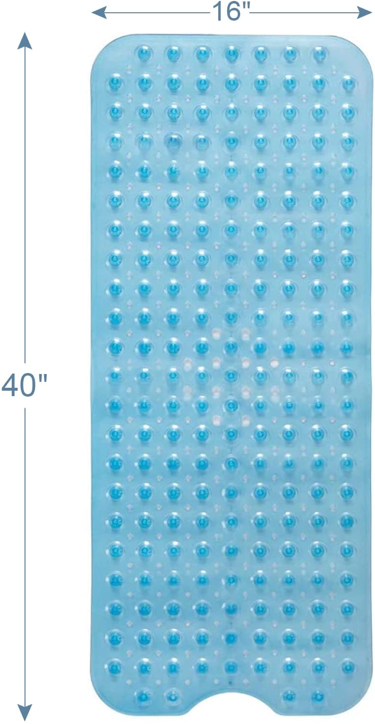 Non-slip Bathtub Mat Extra Long 40x16(for Smooth Non-Textured Tubs Only),  Machine Washable Bath Tub Shower Mat with Suction Cups for Bathroom