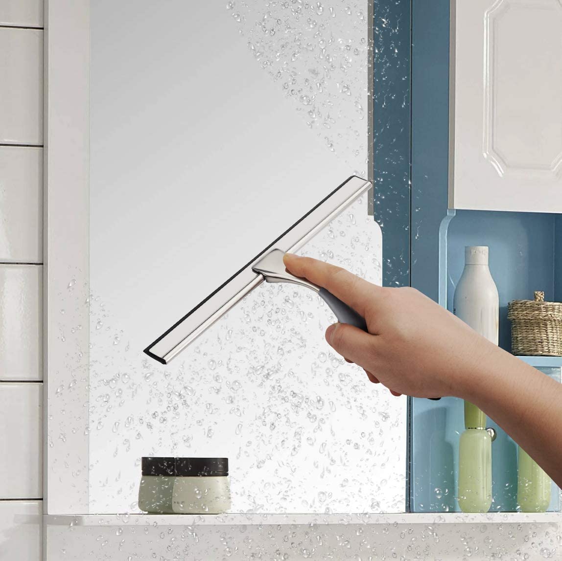 AmazerBath Plastic Squeegee for Shower Glass Door, Shower Squeegee for  Glass Doors, Windows