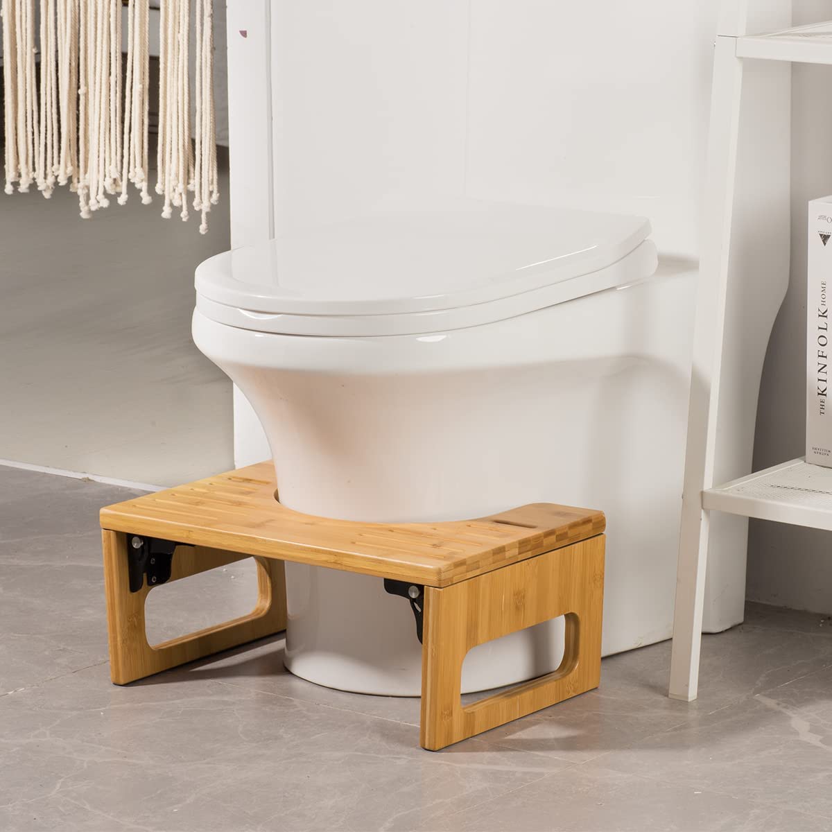 Bamboo stool for discount bathroom