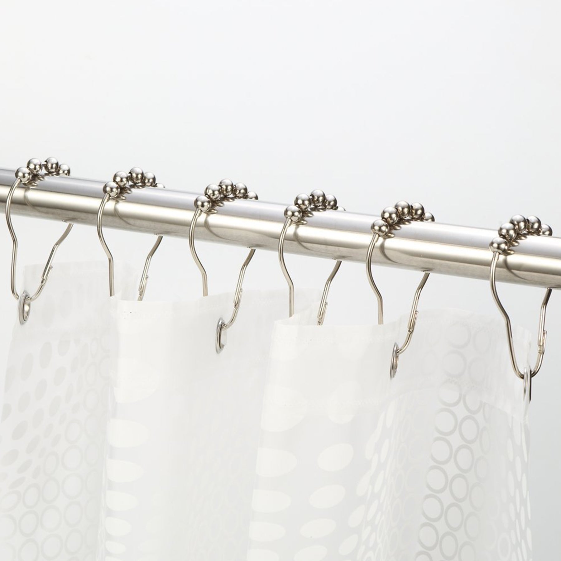 50pcs Rustproof Curtain Hooks Stainless Steel Bathroom Shower Curtain Hook  Rings | eBay