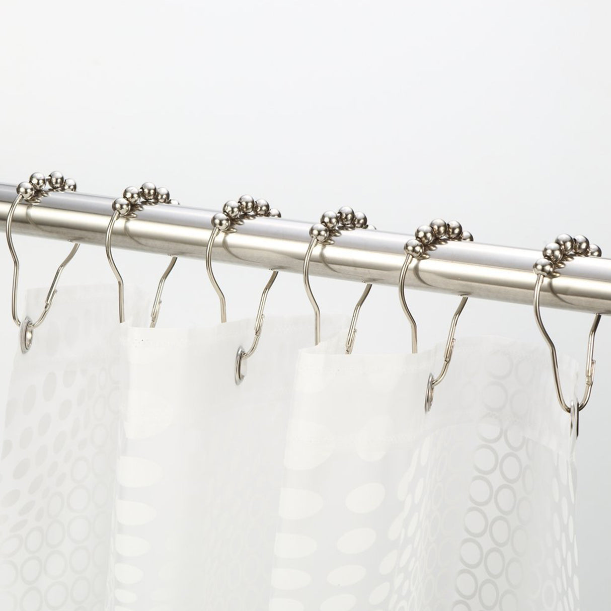 Wholesale Silver Shower Curtain Rings Hooks Polished Shiny Chrome Seashells  Decorative Shower Curtain Hooks Set of 12 - at 