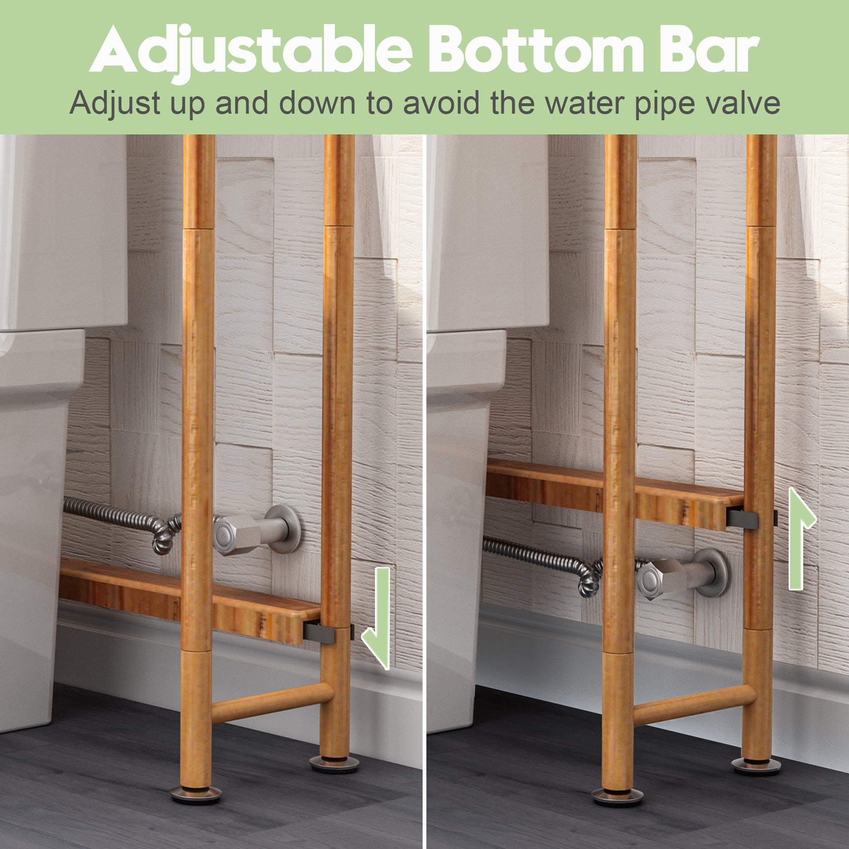 AmazerBath Bamboo Over The Toilet Storage Shelf, Natural Color