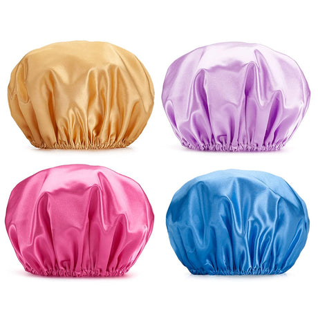 AmazerBath EVA Waterproof Bath Shower Caps, Set of 4