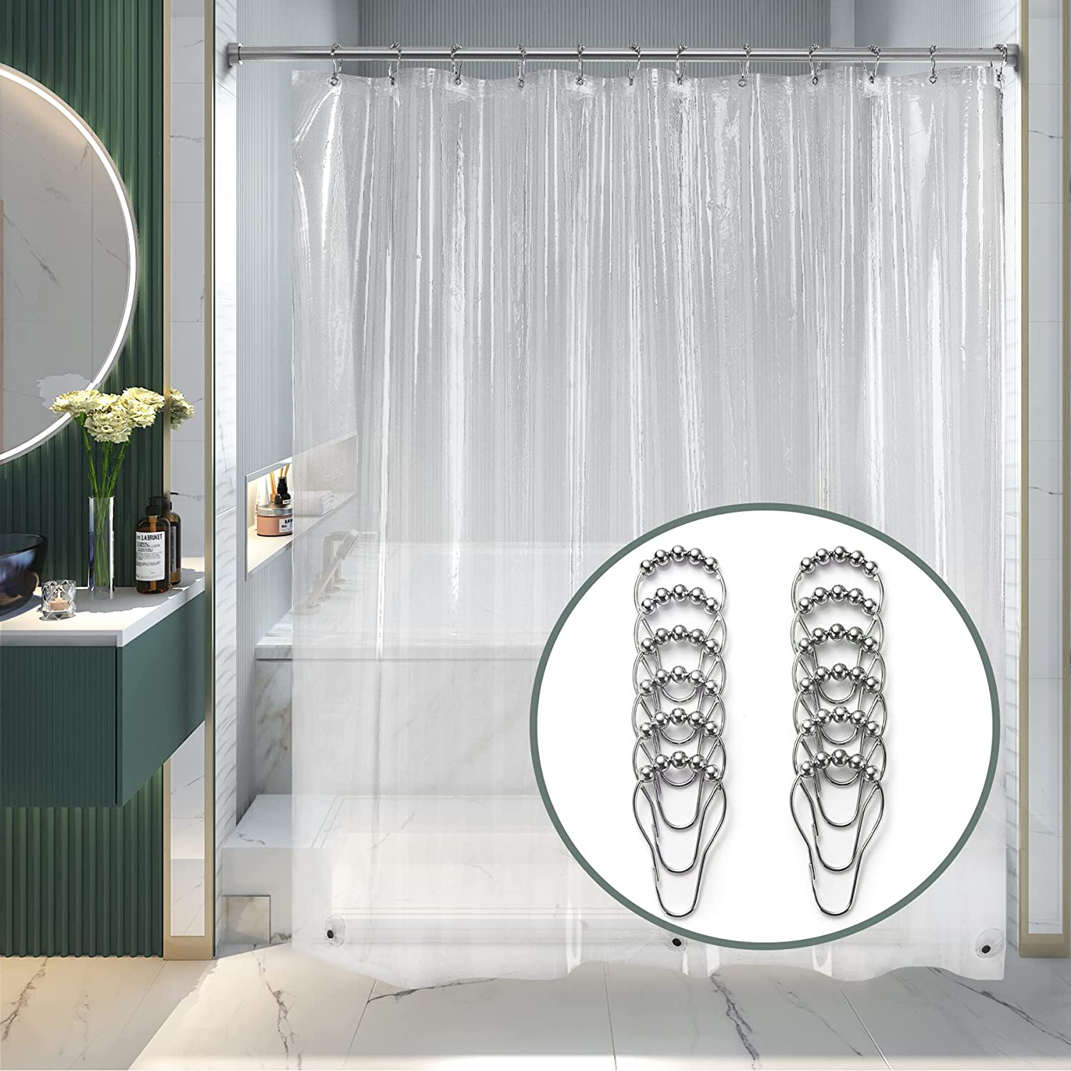 Black shower store curtain liner