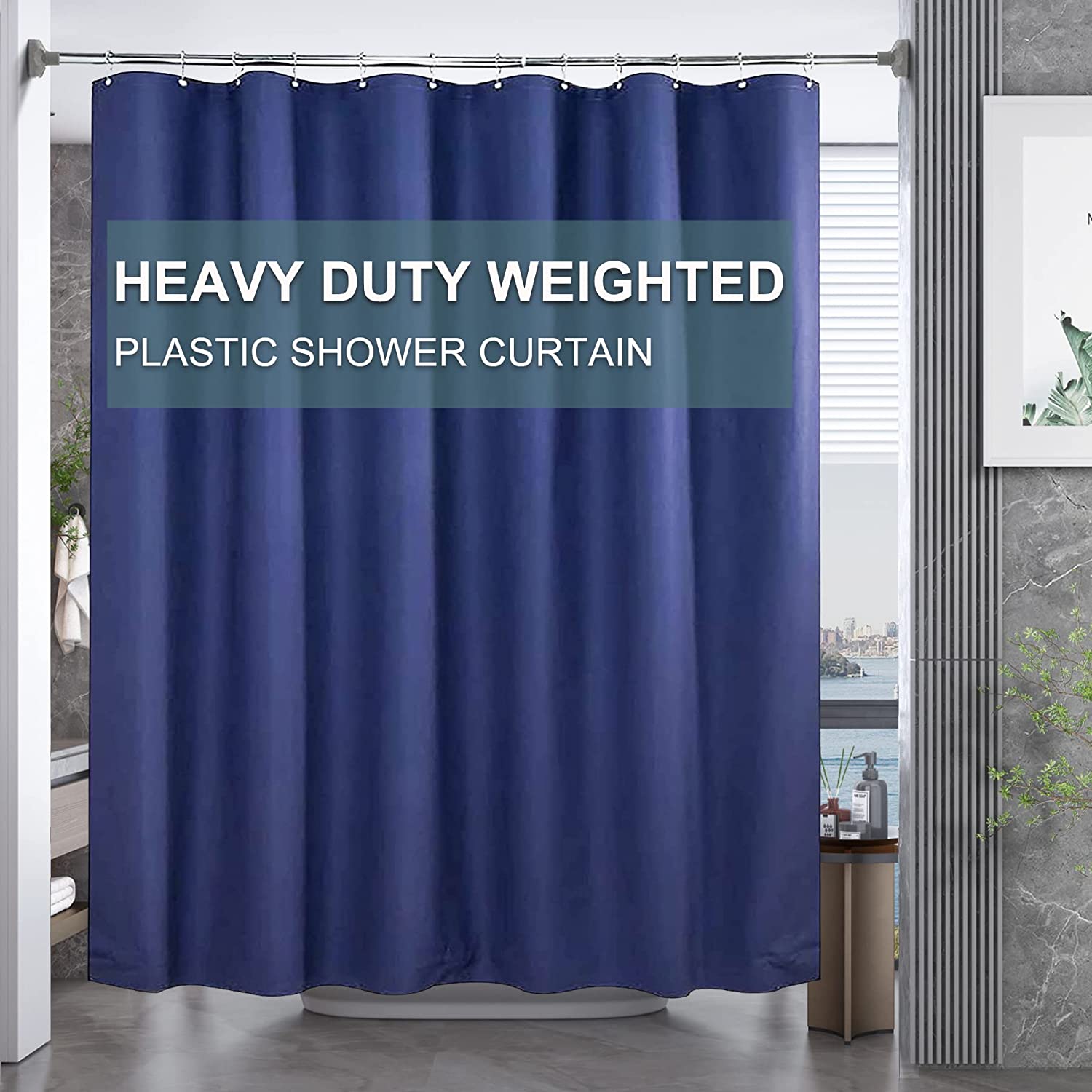 8G Heavy Duty Shower Curtain Liner Navy Blue