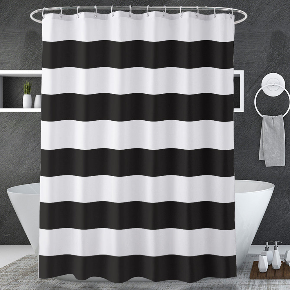 Classic Stripes Shower Curtain Black