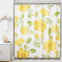 Floral Pattern Shower Curtain Yellow